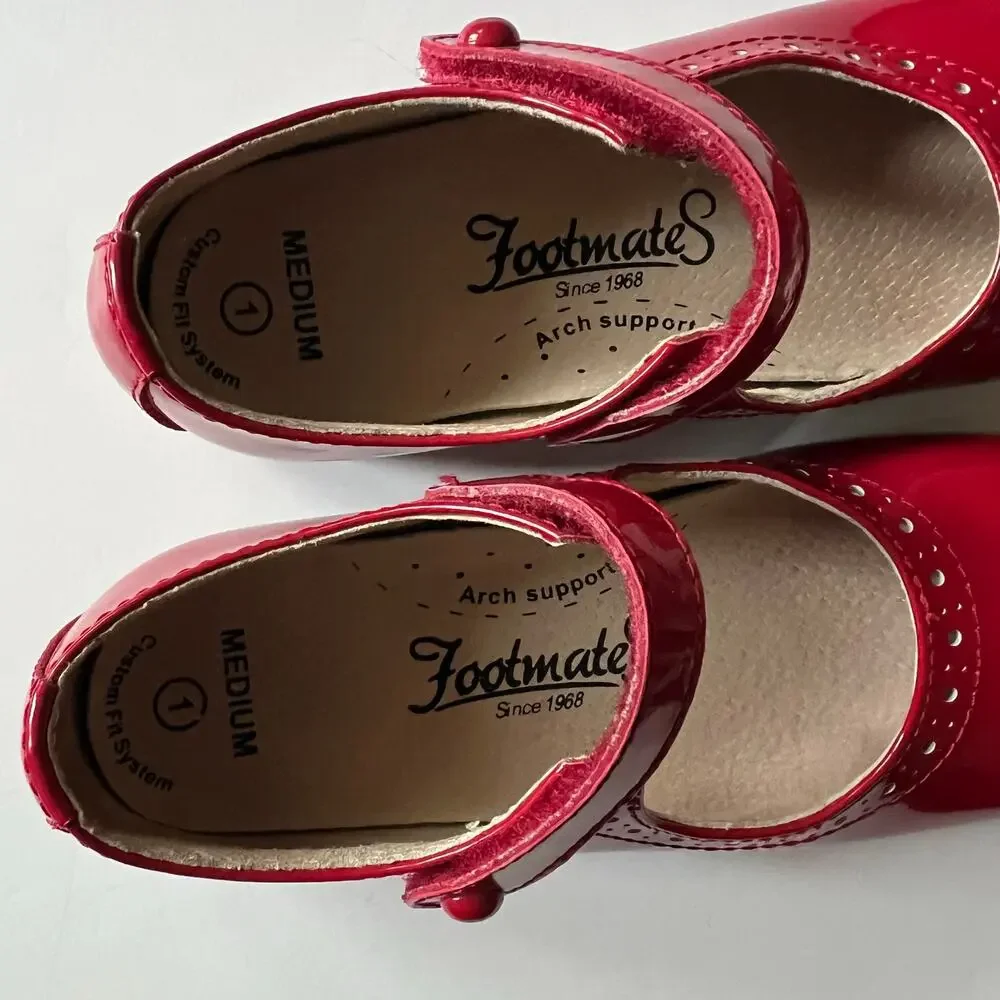 Footmates red patent leather Mary Janes